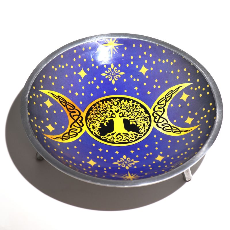 Enamelled Offering Plate - Purple Triple Moon