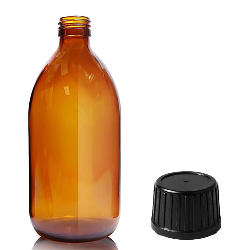500ml Amber Glass Medicine Bottle - No Cap