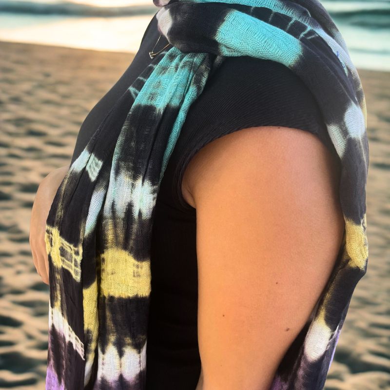 Boho Java Art Stole/Scarf - Multi Stripes - 62x200cm