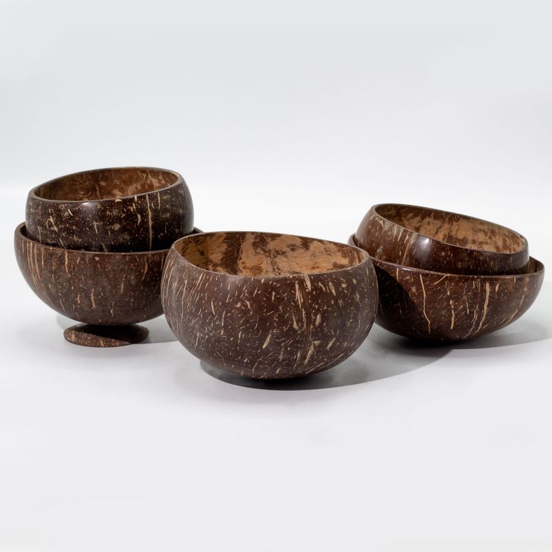 Med Natural Coconut Bowl - polished - craft use - 6x13cm