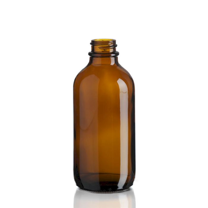 120ml Amber Glass Boston Bottle