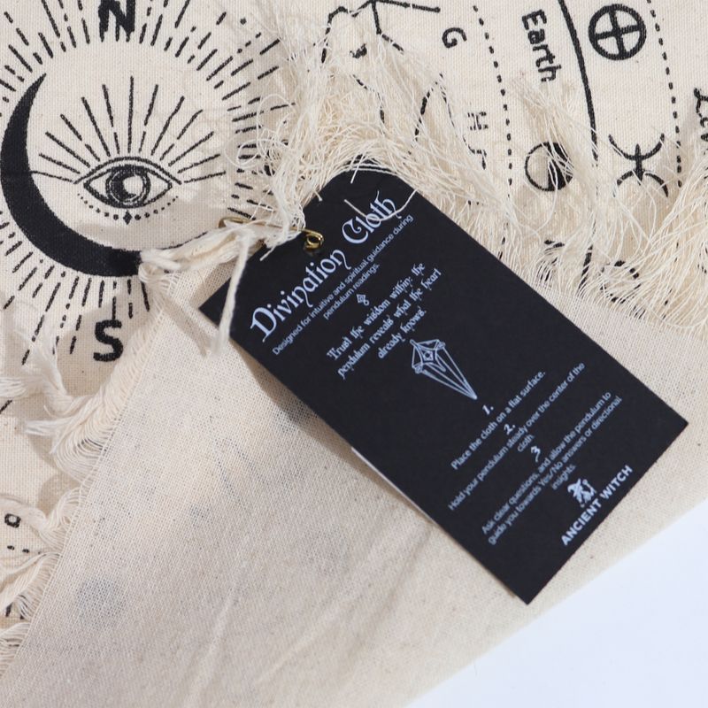 All Seeing Eye - Pendulum Divination Cloth - Natural & Black