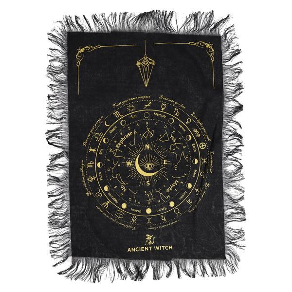All Seeing Eye - Pendulum Divination Cloth - Black & Gold