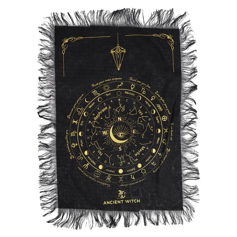 All Seeing Eye - Pendulum Divination Cloth - Black & Gold