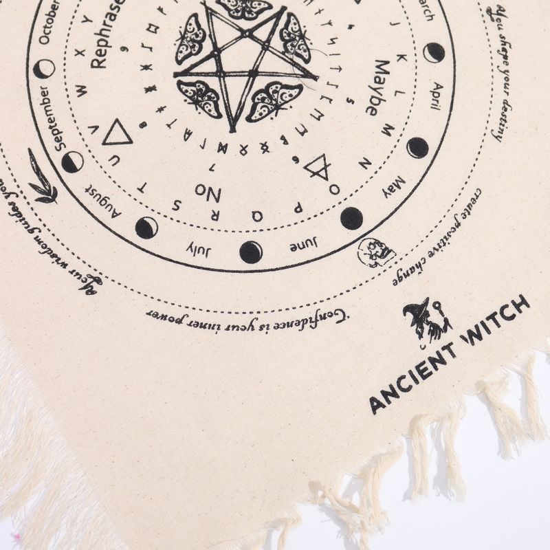 Mystic Moth - Pendulum Divination Cloth - Natural & Black