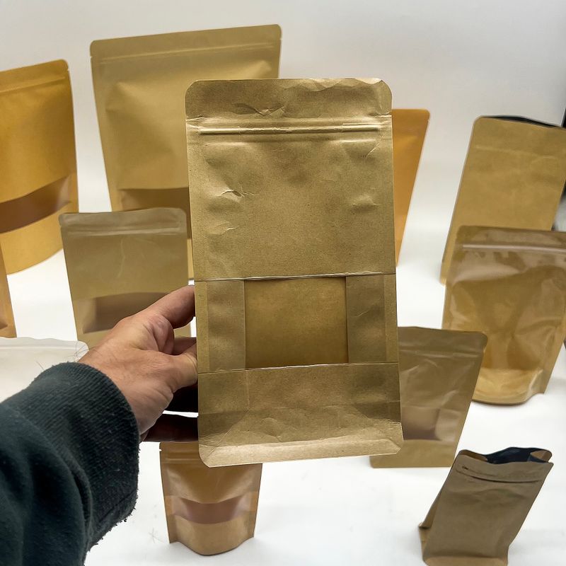 Kraft Squat Window Bags - 12x22cm