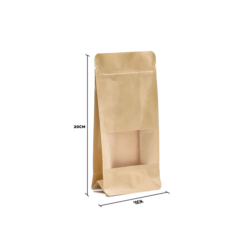 Squat Kraft Window Bags 10x20cm