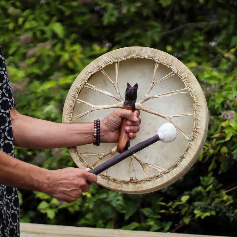 Spirit of the Wolf - Shaman Drum & Stick - Tunable - 40cm