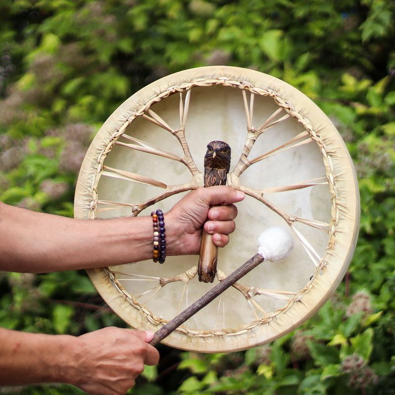 Spirit of the Eagle - Shaman Drum & Stick - Tunable - 40cm