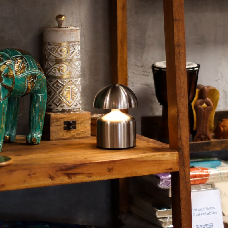 Touch Lamp - Dome Mushroom Silver - USB-C LED Light