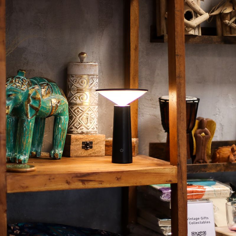 Touch Lamp - Black Mushroom - USB-C LED Light