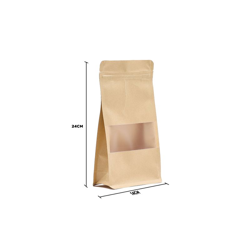 Kraft Squat Window Bags - 14x24cm