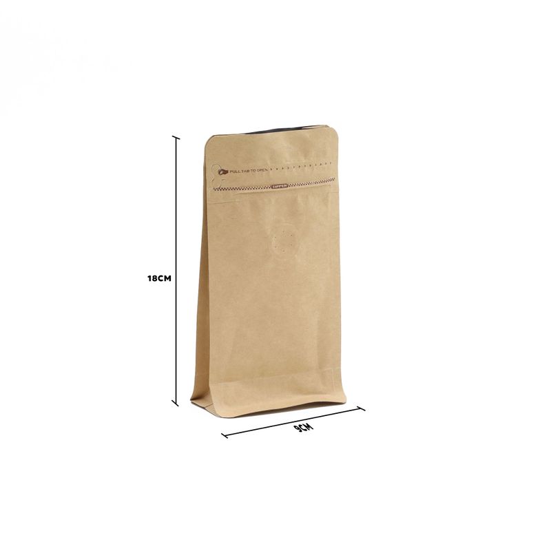 Small Coffee Bag with Aroma Vent - 9x18cm (125gm)