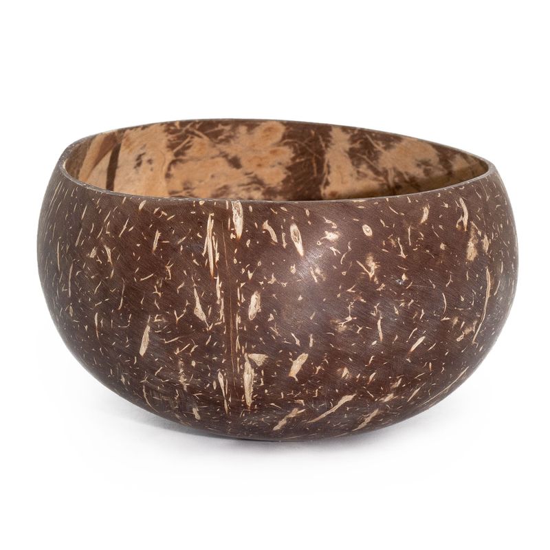 Lrg Natural Coconut Bowl - polished - craft use - 10x14cm