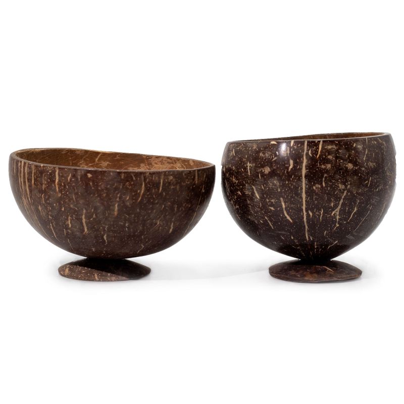 Sm Natural Coconut Bowl on Stand - polished - craft use - 9x10cm