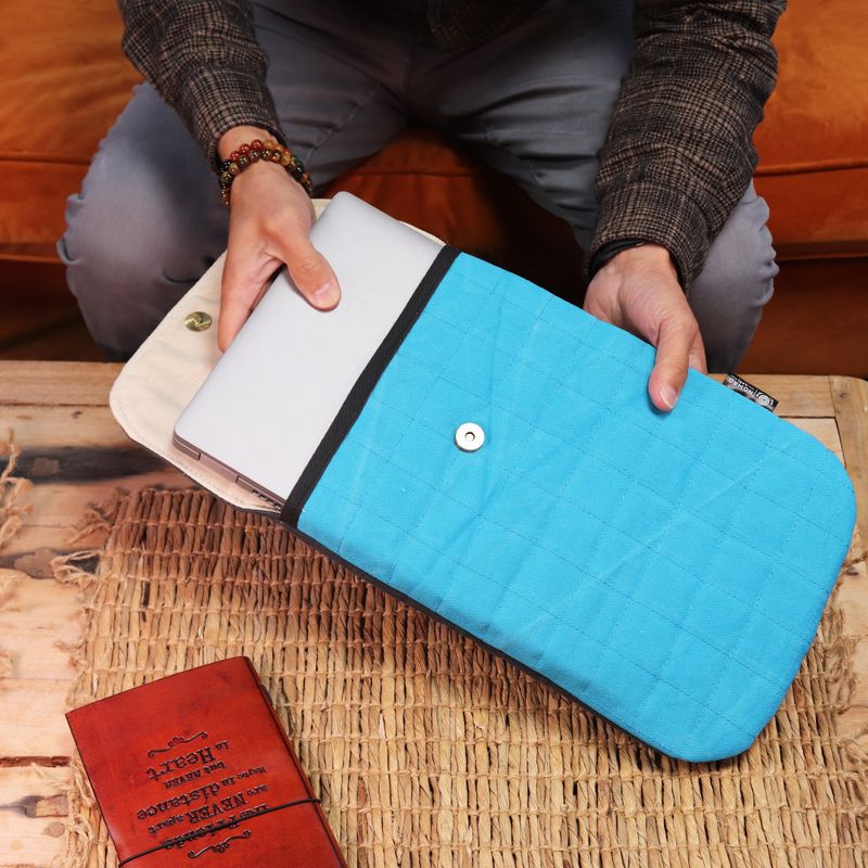 Laptop Padded Pouch - Crazy Yellow - 14oz Stonewash