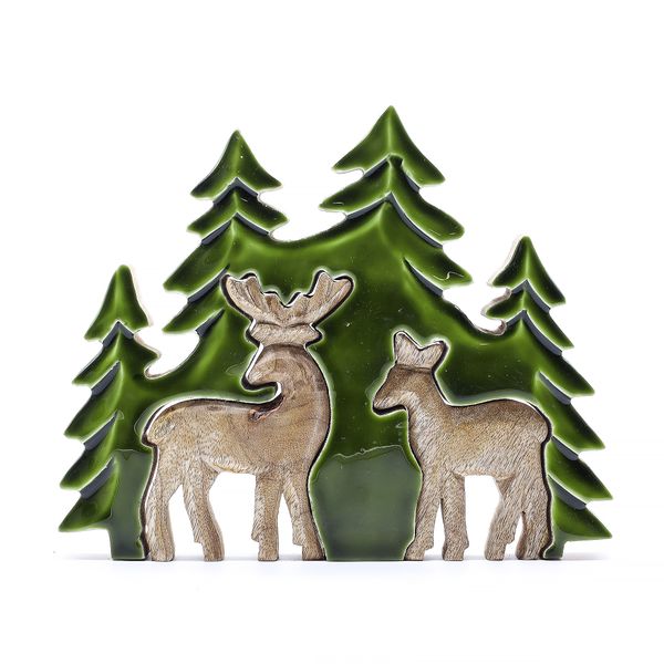 Lost in the Forest -  Two Dear in the Forest 3D Wooden Decoration
