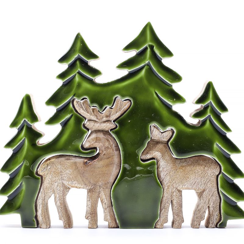 Lost in the Forest - Two Dear in the Forest 3D Wooden Decoration
