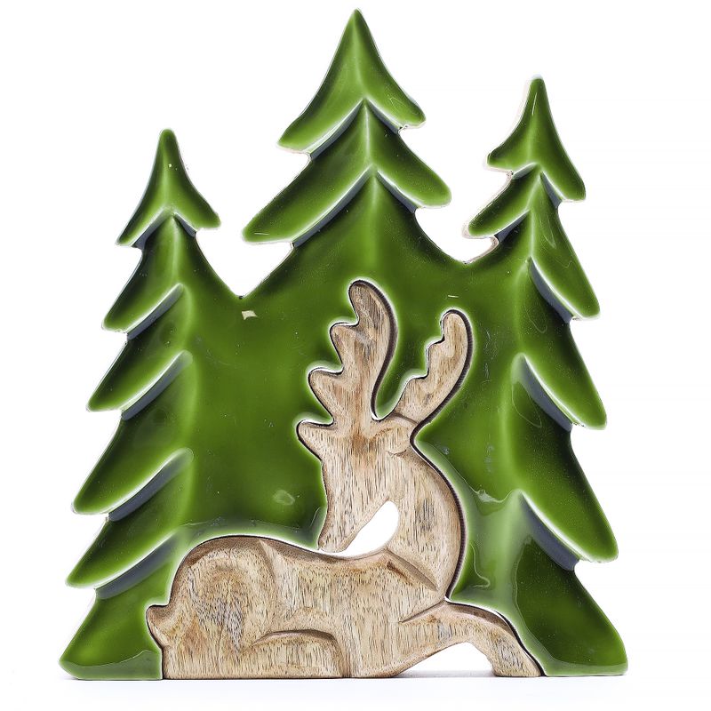 Lost in the Forest -  Stag in the Forest 3D Wooden Decoration