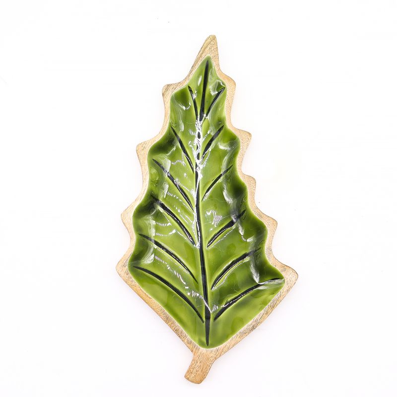 Lost in the Forest - Enamel Leaf Wooden Bowl