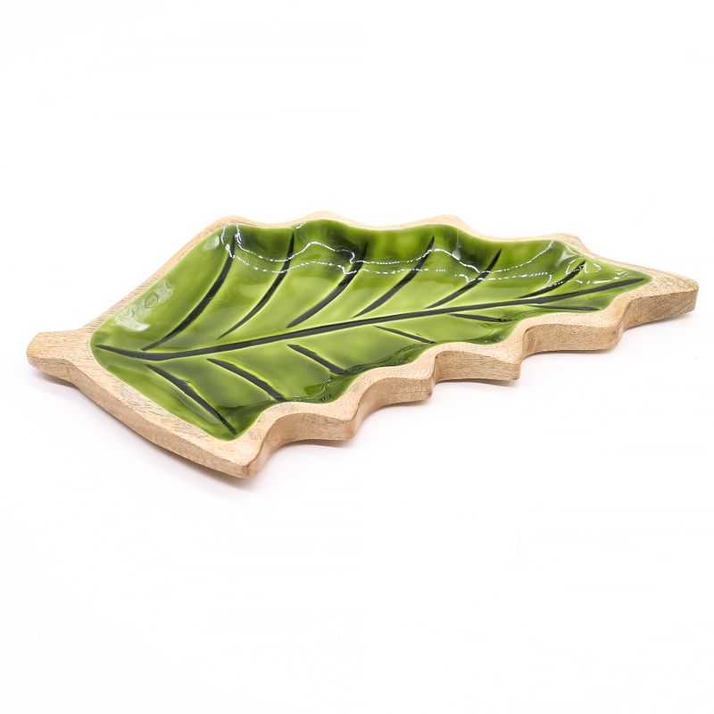 Lost in the Forest - Enamel Leaf Wooden Bowl