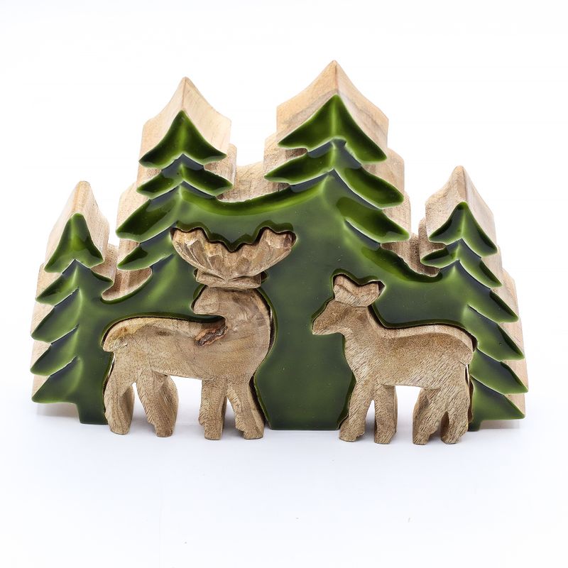 Lost in the Forest - Two Dear in the Forest 3D Wooden Decoration