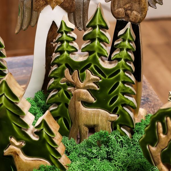 Lost in the Forest -  Stag in the Forest 3D Wooden Decoration