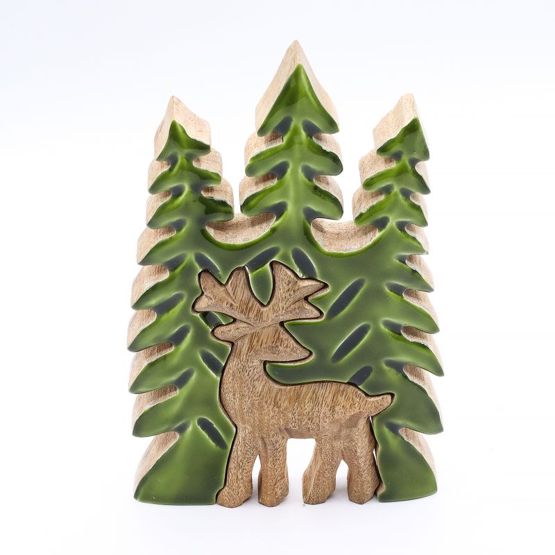 Lost in the Forest - Stag in the Forest 3D Wooden Decoration
