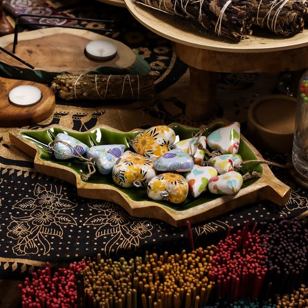 Lost in the Forest -  Enamel Leaf Wooden Bowl