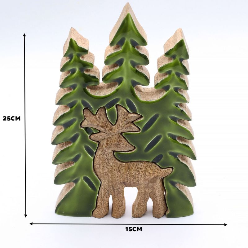 Lost in the Forest - Stag in the Forest 3D Wooden Decoration
