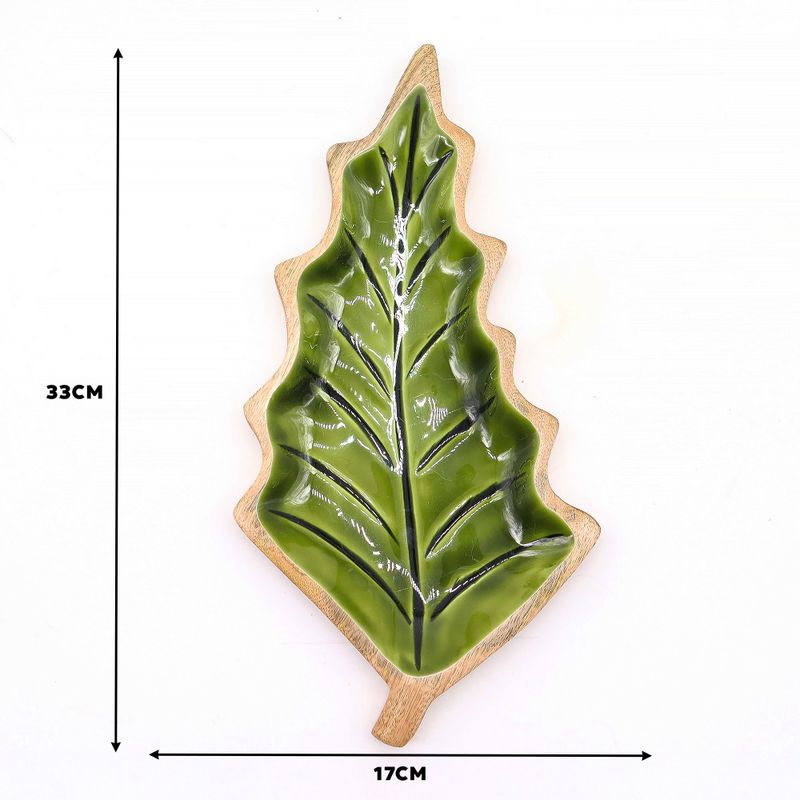 Lost in the Forest - Enamel Leaf Wooden Bowl