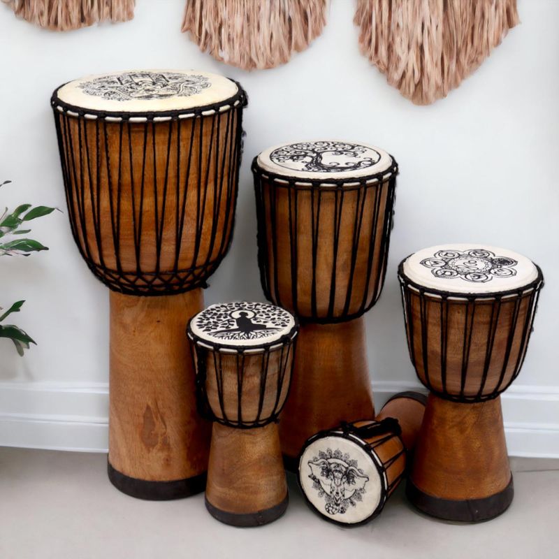Chakra Wide Top Djembe Drum - 30cm