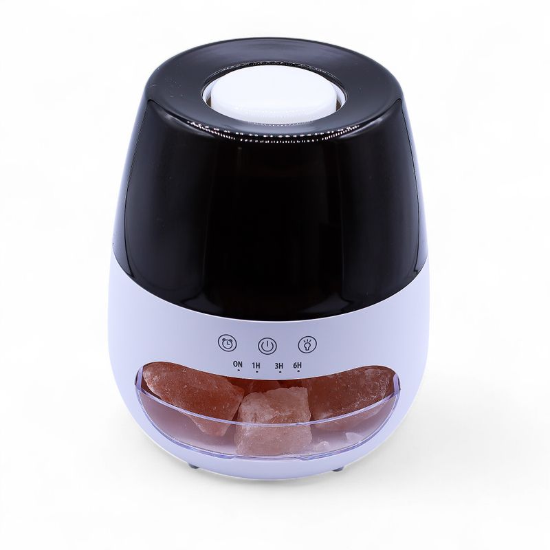 Salt Stone Flame Effect Aroma Diffuser - White USB - Colour Change and Timer