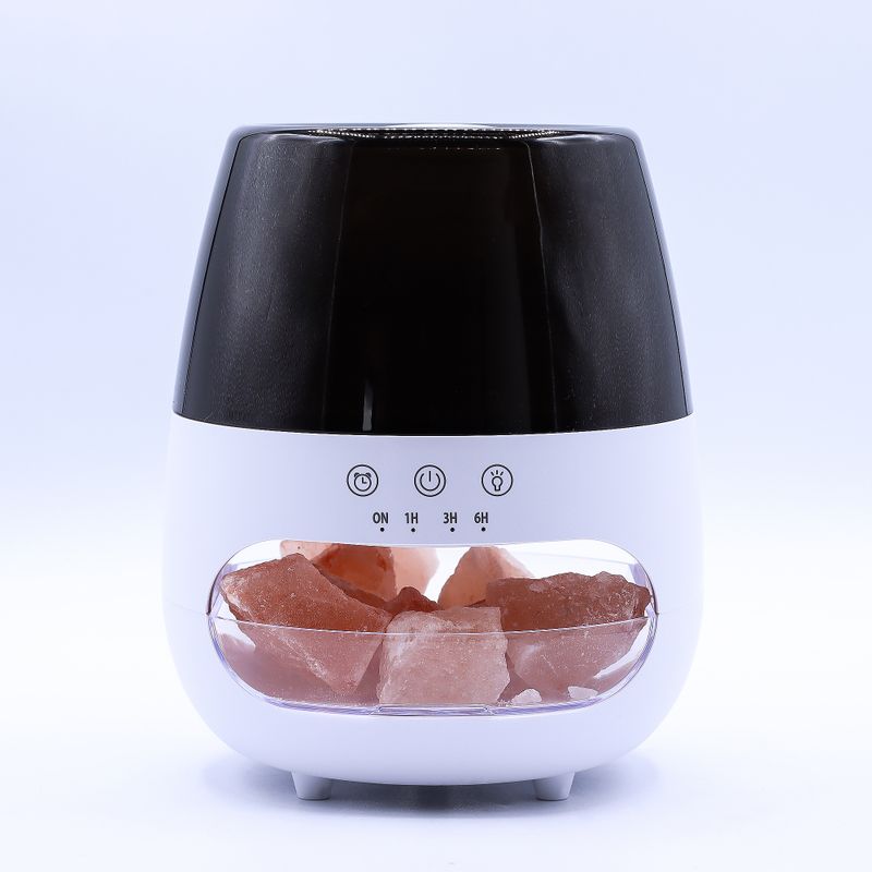 Salt Stone Flame Effect Aroma Diffuser - White USB - Colour Change and Timer