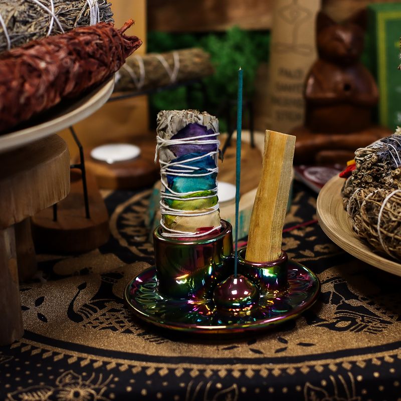 Palo Santo Stick & Smudge Holder - Metalic Rainbow