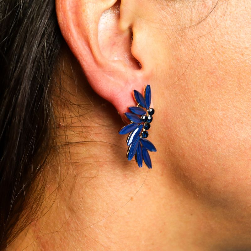 Nymph Aurora Fairies Glass Earrings - Royal Blue