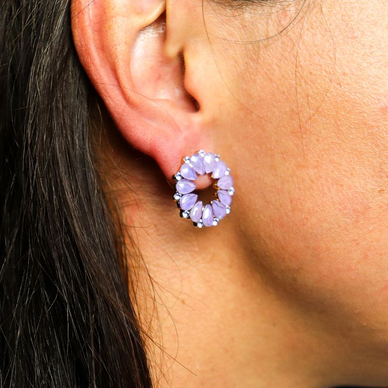 Nymph Aurora Loop Glass Earrings - Lavender