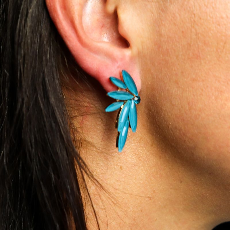 Nymph Aurora Fairies Glass Earrings - Teal Green