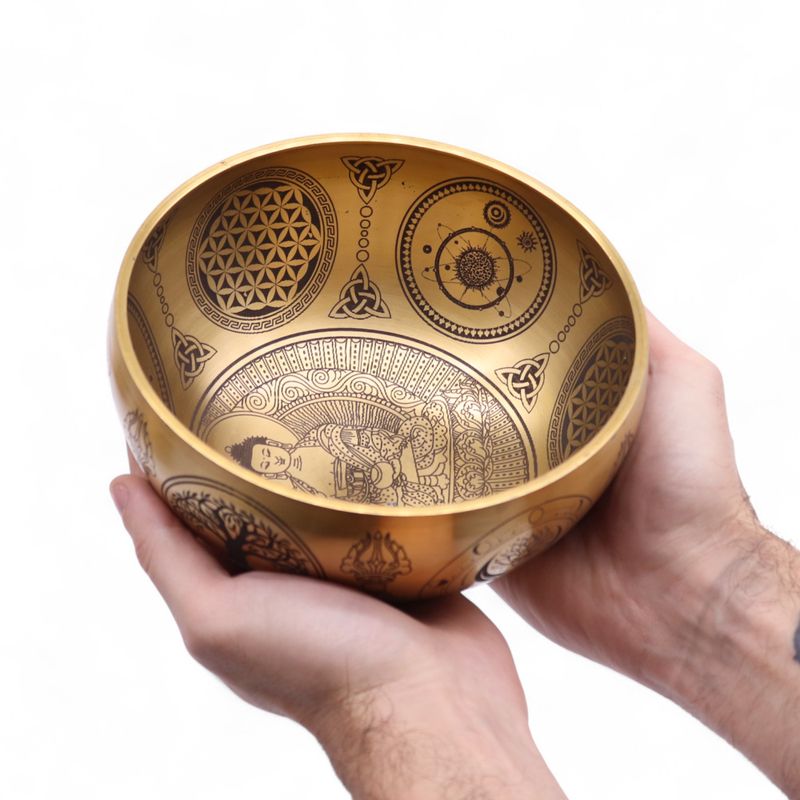 Pure Brass Etched Buddha - Set of 4 - Approx 3.78kg