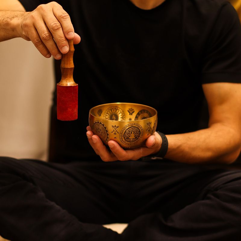 Pure Brass Etched Yogi - Set of 4 - Approx 3.78kg
