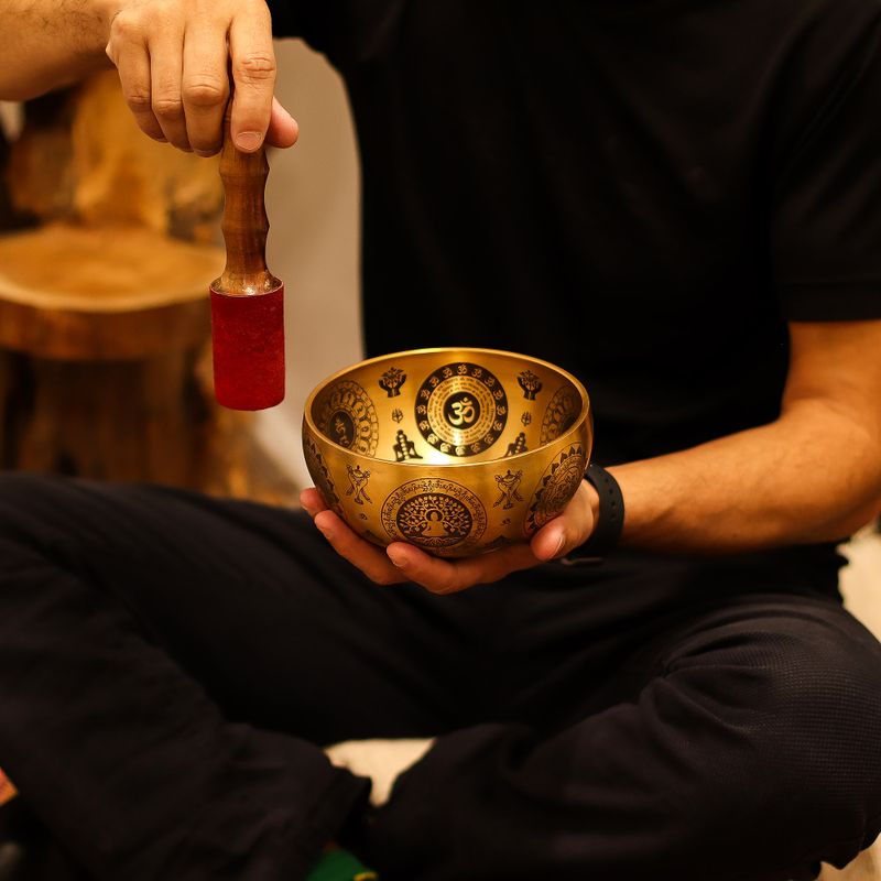 Pure Brass Etched Yogi - Set of 4 - Approx 3.78kg