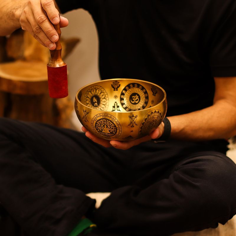 Pure Brass Etched Yogi - Set of 4 - Approx 3.78kg