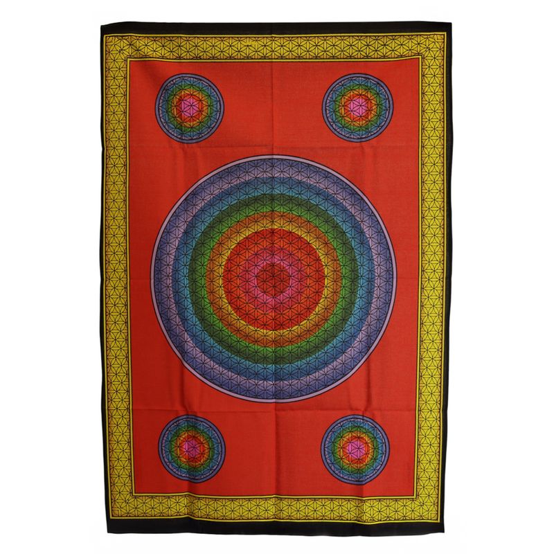 Cotton Wall Art (70x110cm) - Five Flowers of Life