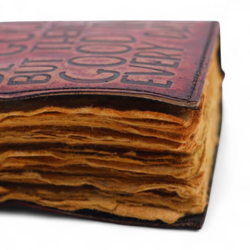 Thick Deckled Edge Leather Notebook (5x3.5") - Every Day May Not Be Good