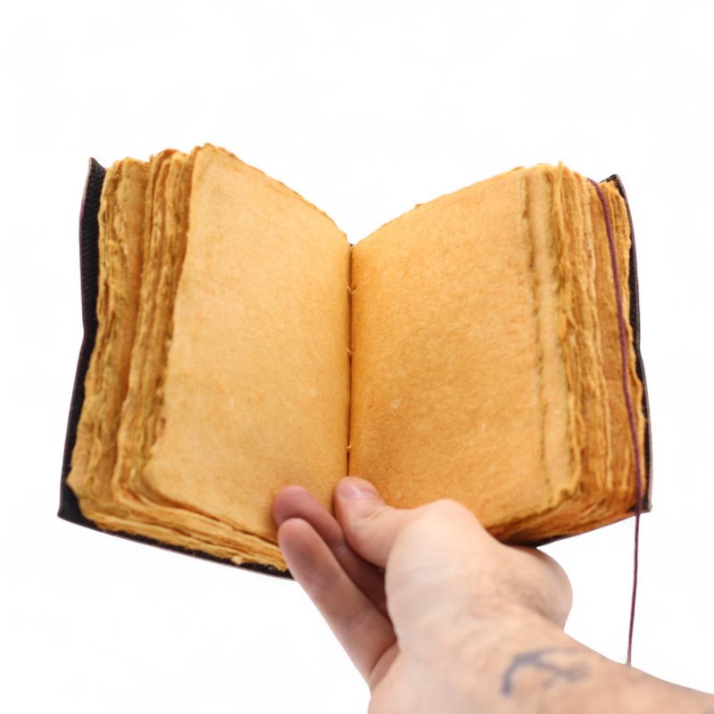 Thick Deckled Edge Leather Notebook (5x3.5") - Every Day May Not Be Good