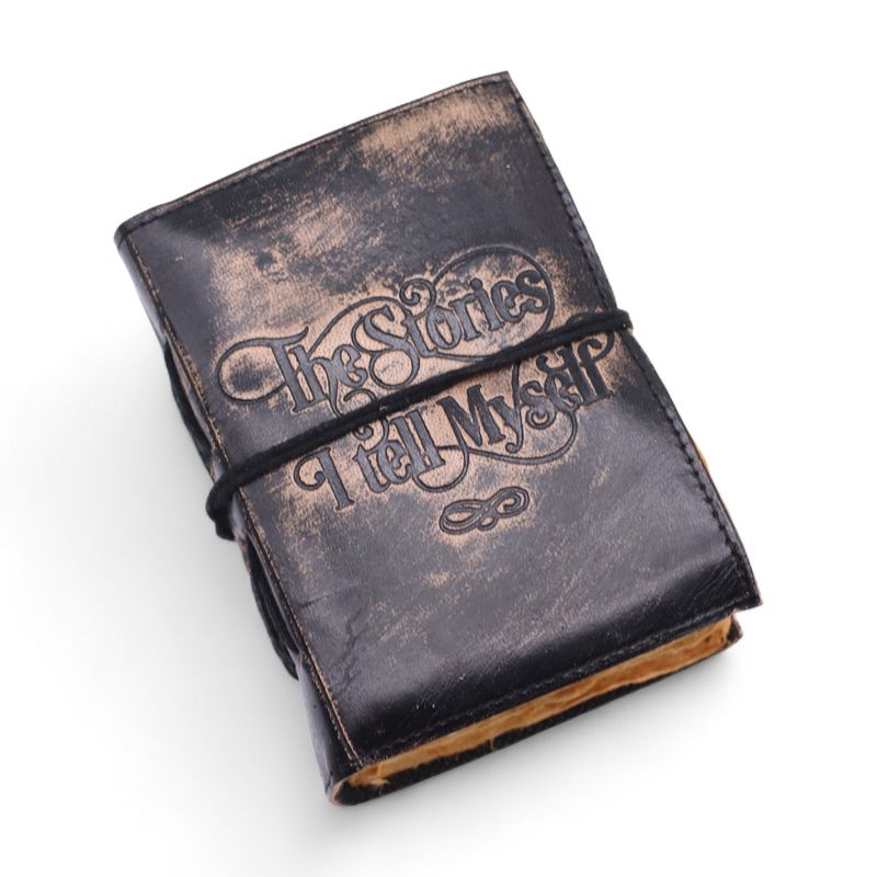 Thick Deckled Edge Leather Notebook (5x3.5") - The Stories I Tell Myself