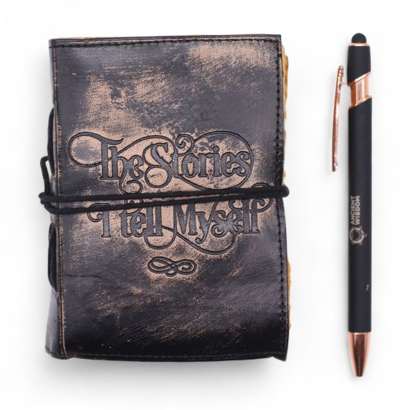 Thick Deckled Edge Leather Notebook (5x3.5") - The Stories I Tell Myself