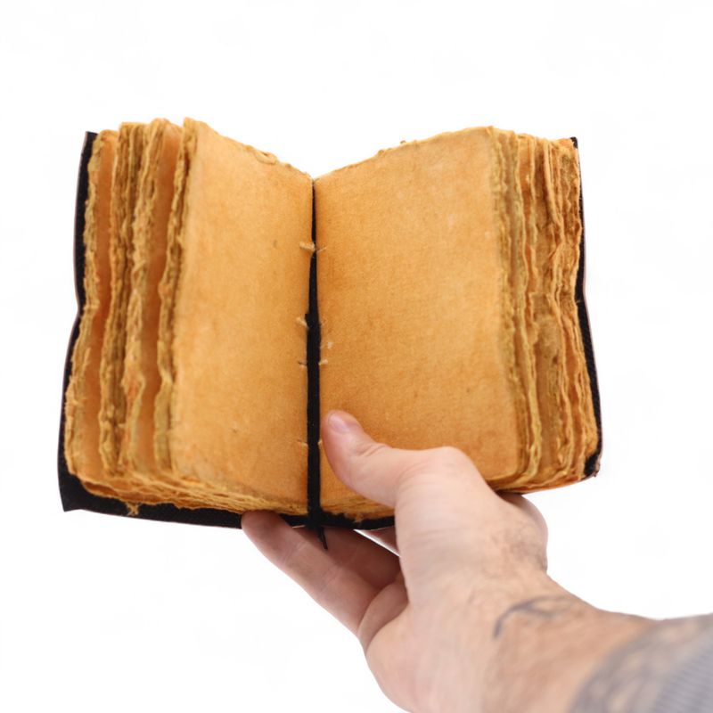 Thick Deckled Edge Leather Notebook (5x3.5") - The Stories I Tell Myself