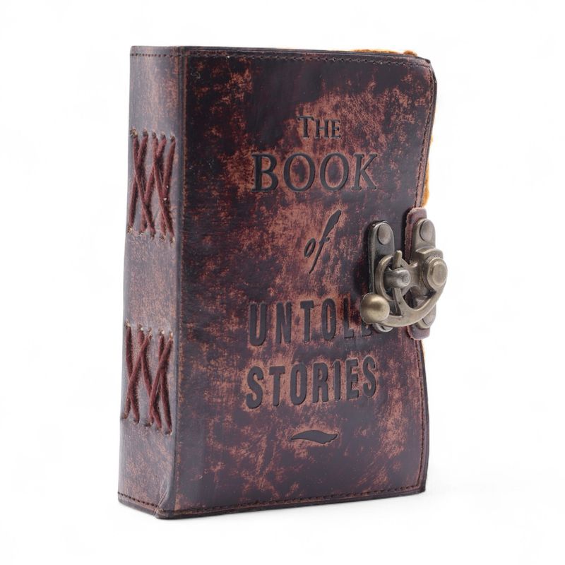Thick Deckled Edge Leather Notebook (6x4") - The Book of Untold Stories