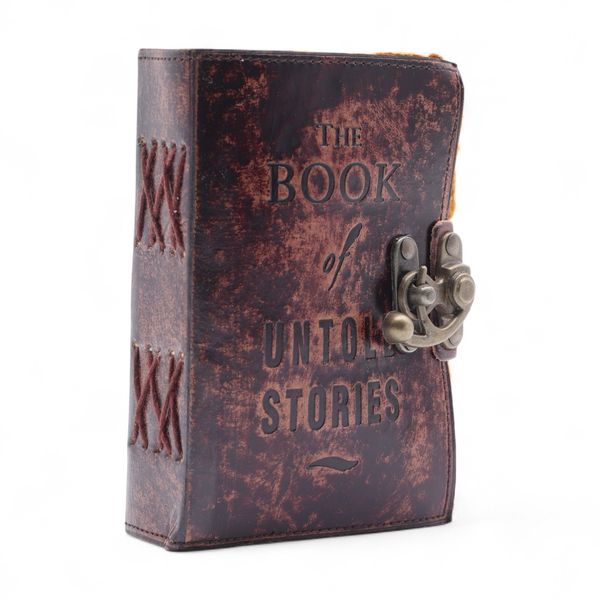 Thick Deckled Edge Leather Notebook (6x4") - The Book of Untold Stories